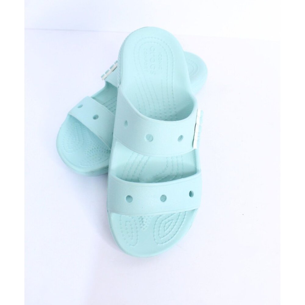 CROCS Women's Mint Green Dual Strap Slide Sandals - Picture 9 of 9